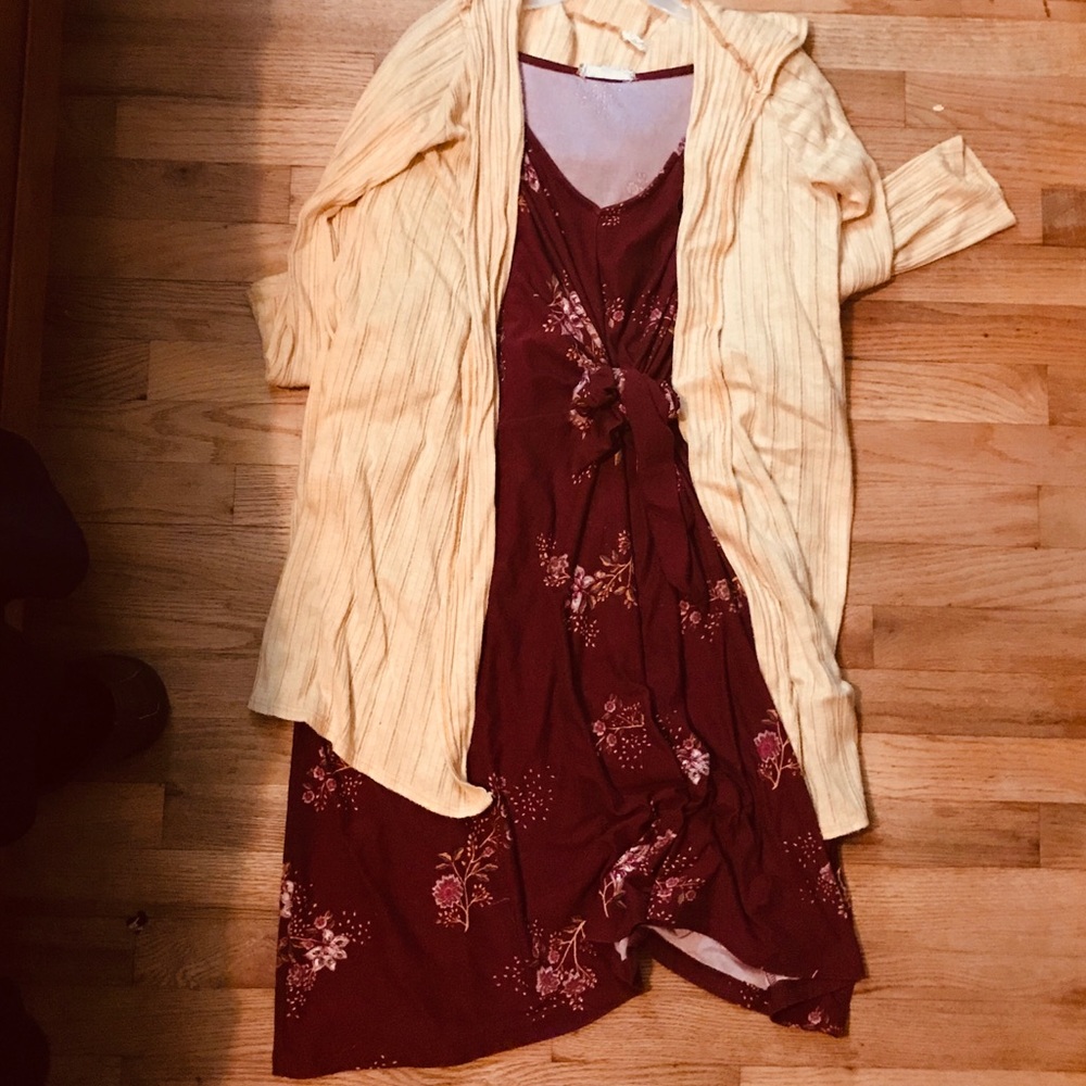 Dress and cardigan
